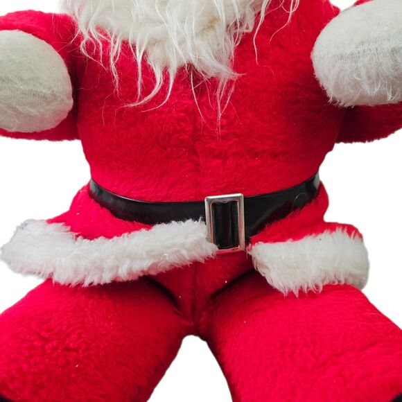 LARGE 41" Store Display Vintage Stuffed Plastic Face Santa Claus Plush - Picture 9 of 9